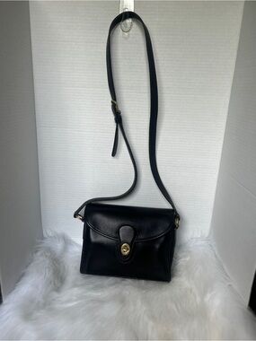 Vintage Rare Coach Devon Black Leather Crossbody Shoulder Bag